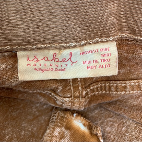 Isabel Maternity Acid Wash Carpenter Highest Rise Shorts Comfort Stretch New Nwt - Picture 7 of 12